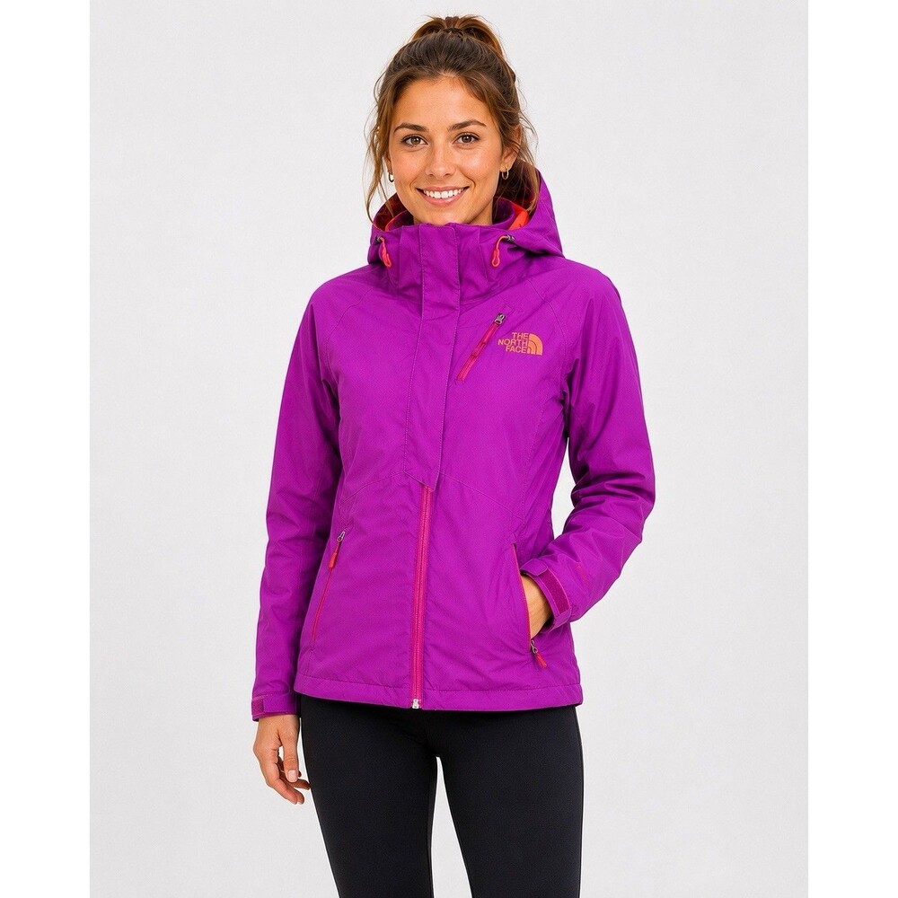 The North Face HyVent Hooded Rain Jacket Purple Pink Women’s Large Waterproof
